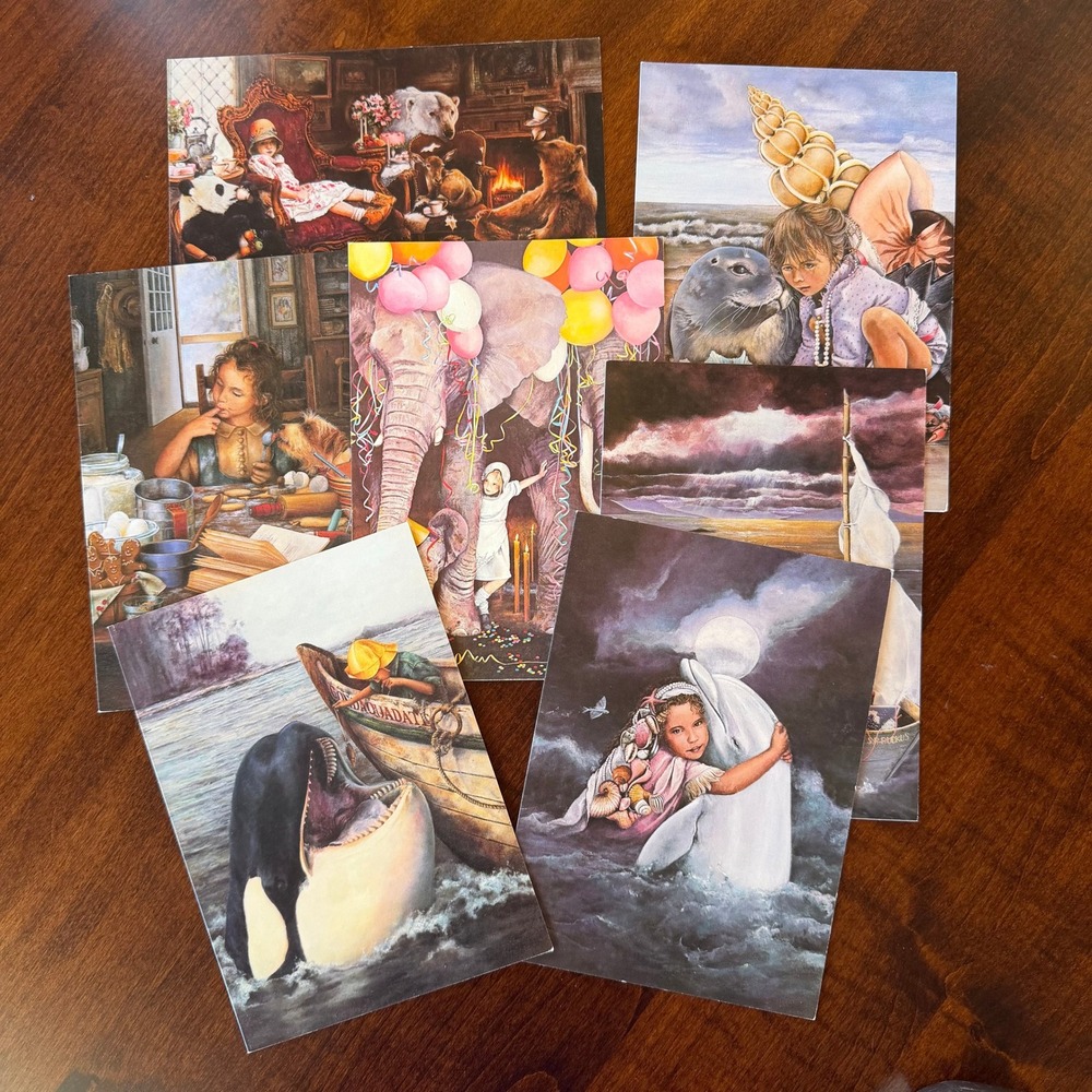 Vintage Lori Preusch Greeting Cards Lot Unused 7pc Dandelion Press Mixed Years